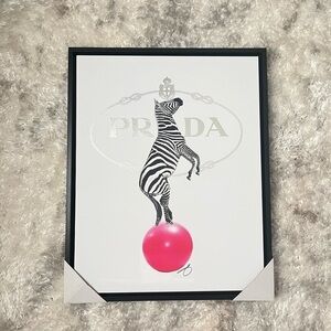 Prada Zebra Wall Art with Black Frame